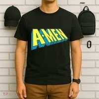 Comic Superhero Styled A-MEN  T-Shirt thumb 6
