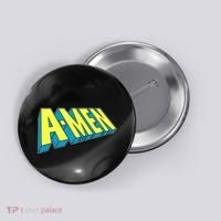 Comic Superhero Styled A-MEN  Button thumb 0