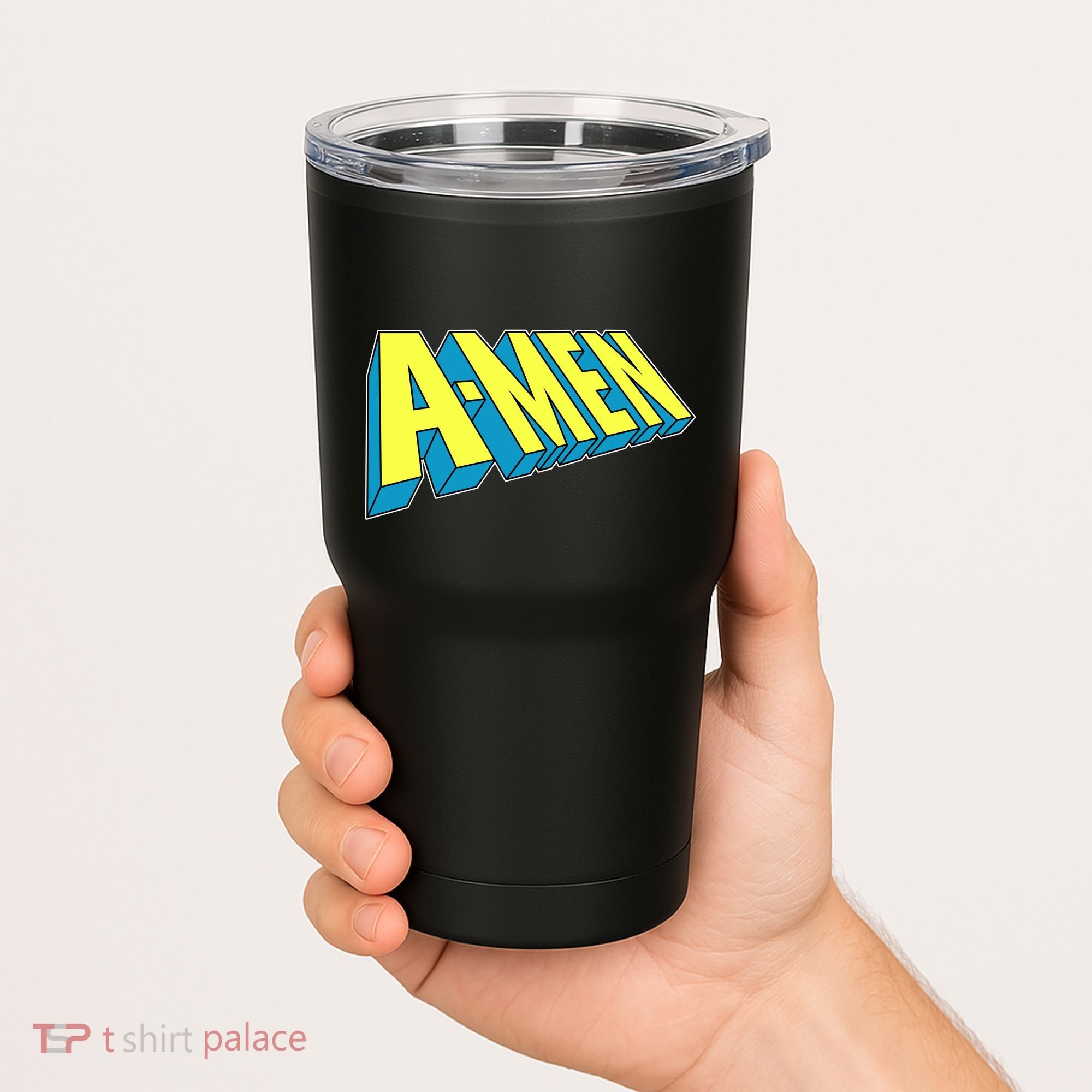 Comic Superhero Styled A-MEN  Tumbler
