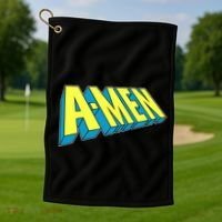 Comic Superhero Styled A-MEN  Golf Towel thumb 1