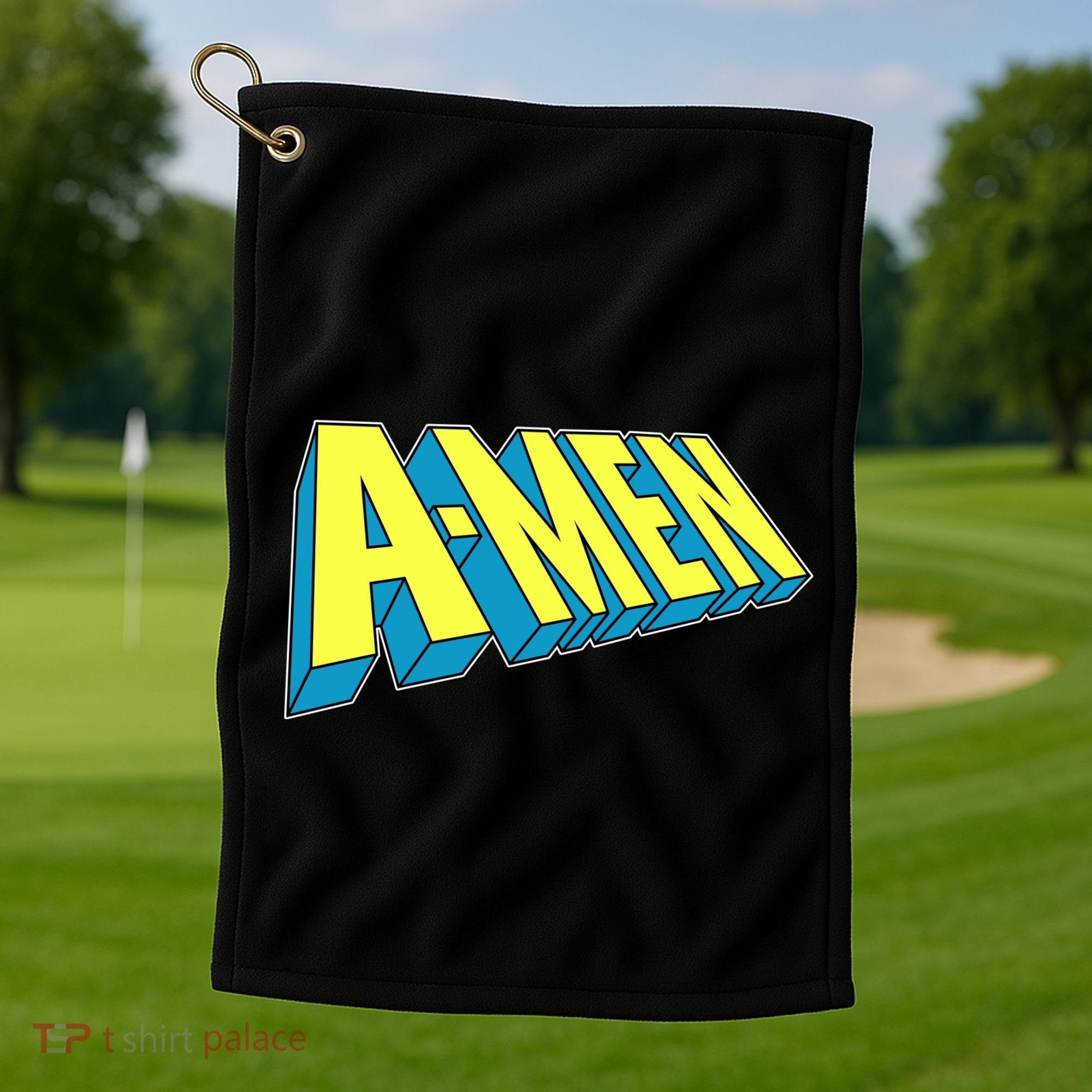 Comic Superhero Styled A-MEN  Golf Towel