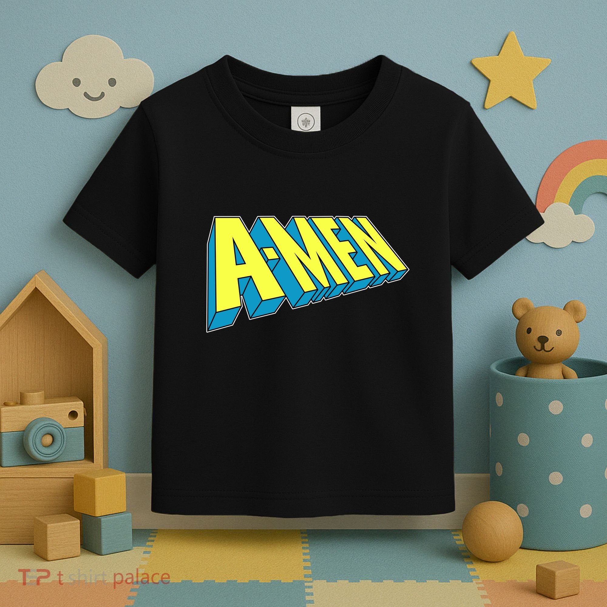 Comic Superhero Styled A-MEN  Toddler T-Shirt
