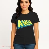 Comic Superhero Styled A-MEN  Women's T-Shirt thumb 4