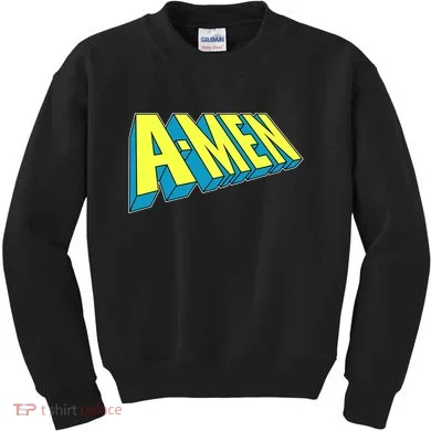 Comic Superhero Styled A-MEN  Kids Sweatshirt