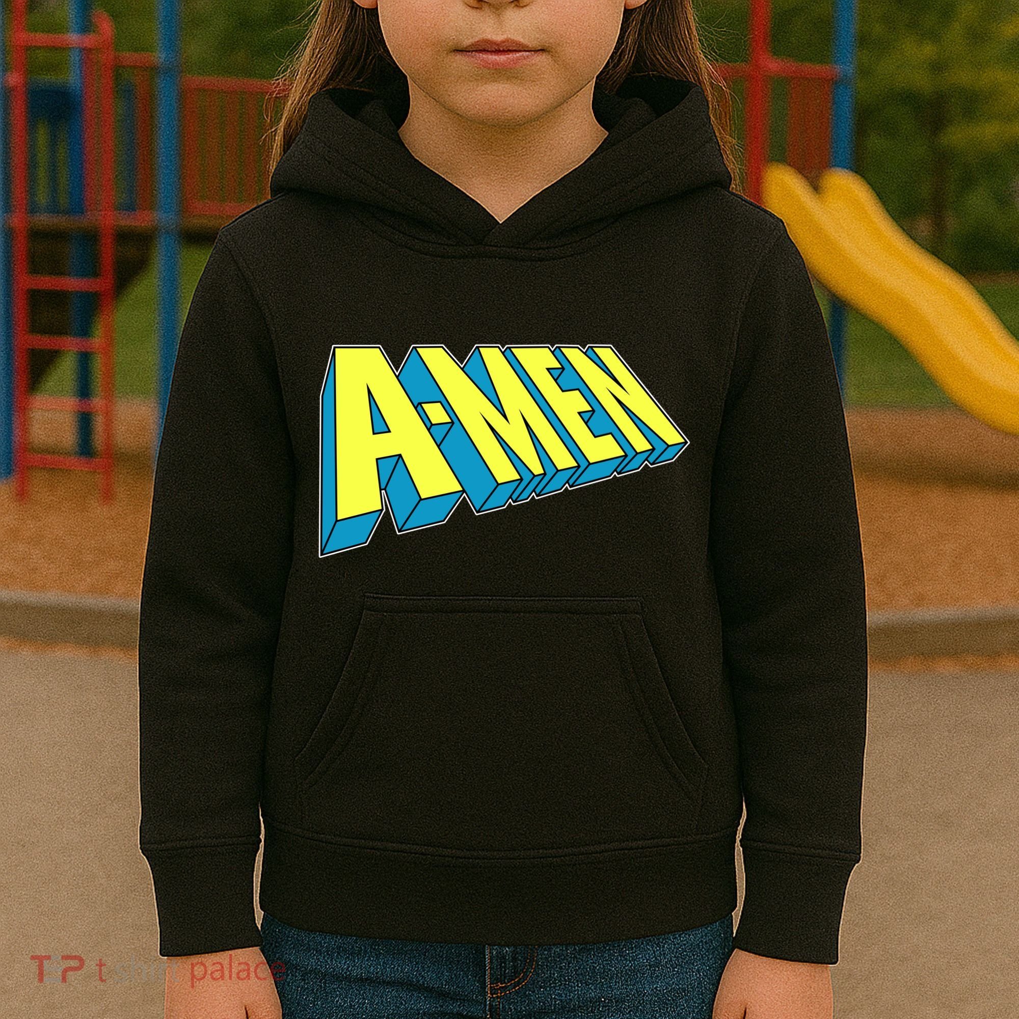 Comic Superhero Styled A-MEN  Kids Hoodie