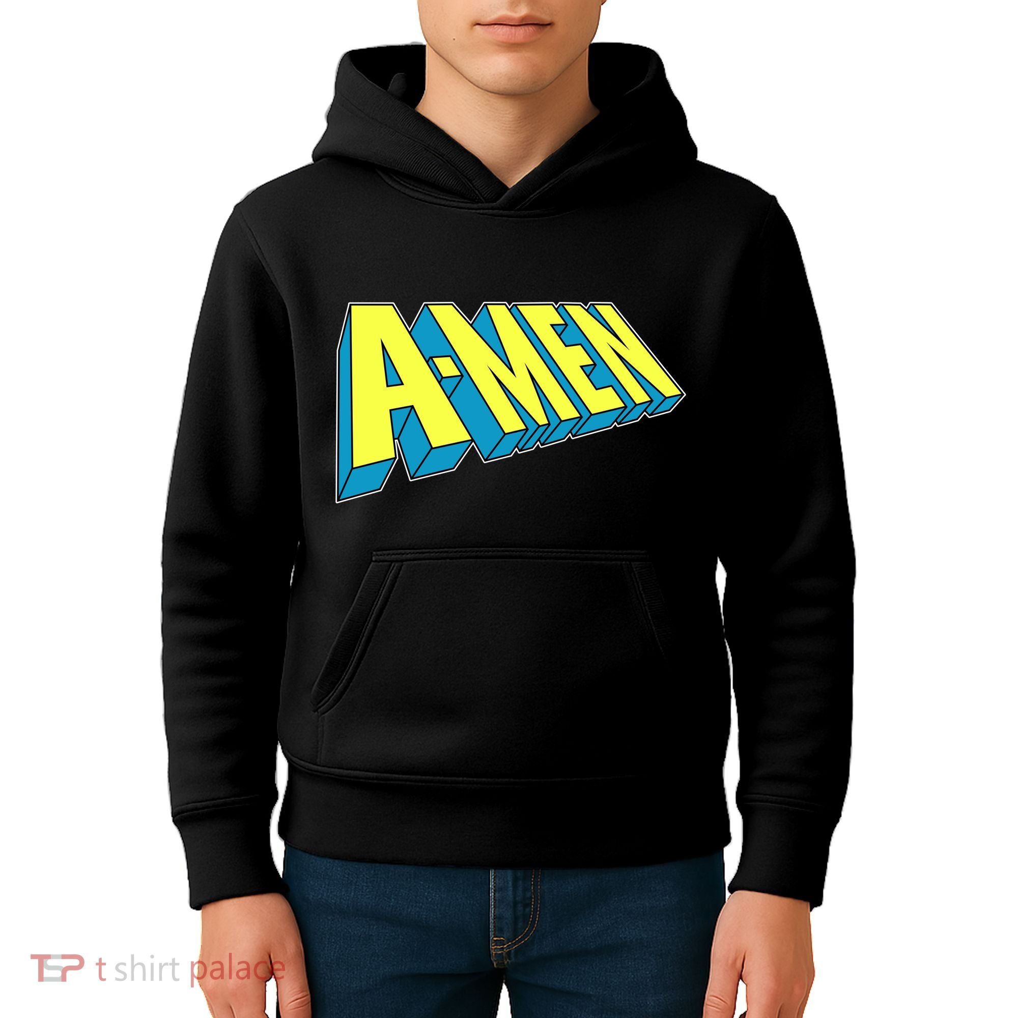 Comic Superhero Styled A-MEN  Kids Hoodie