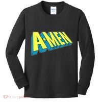 Comic Superhero Styled A-MEN  Kids Long Sleeve Shirt thumb 0