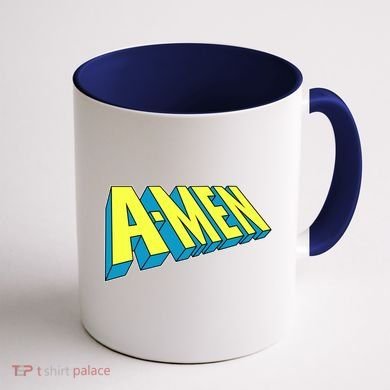 Comic Superhero Styled A-MEN  Coffee Mug back
