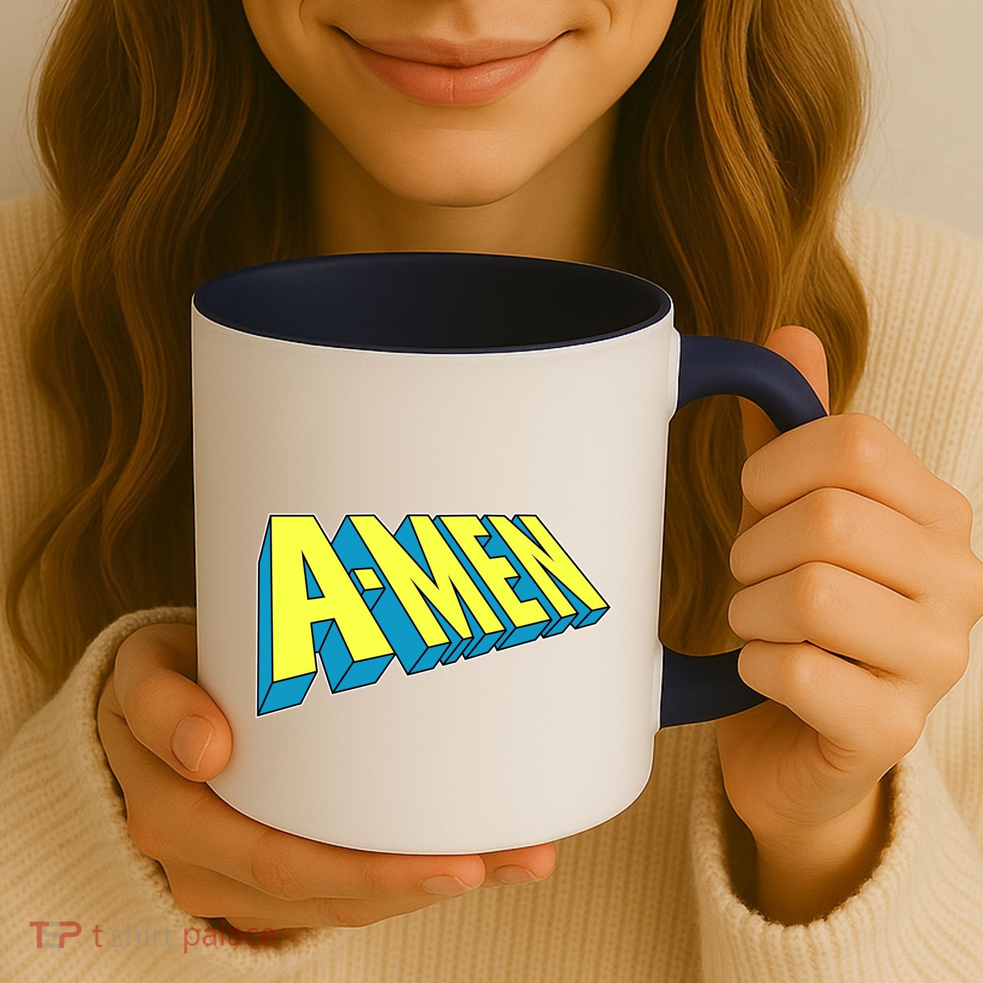 Comic Superhero Styled A-MEN  Coffee Mug