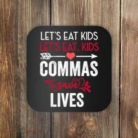 Commas Save Lives Funny Coaster thumb 0