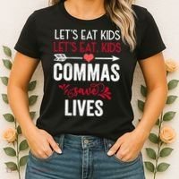 Commas Save Lives Funny Women's T-Shirt thumb 2