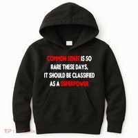 Common Sense Is A Superpower Kids Hoodie thumb 0