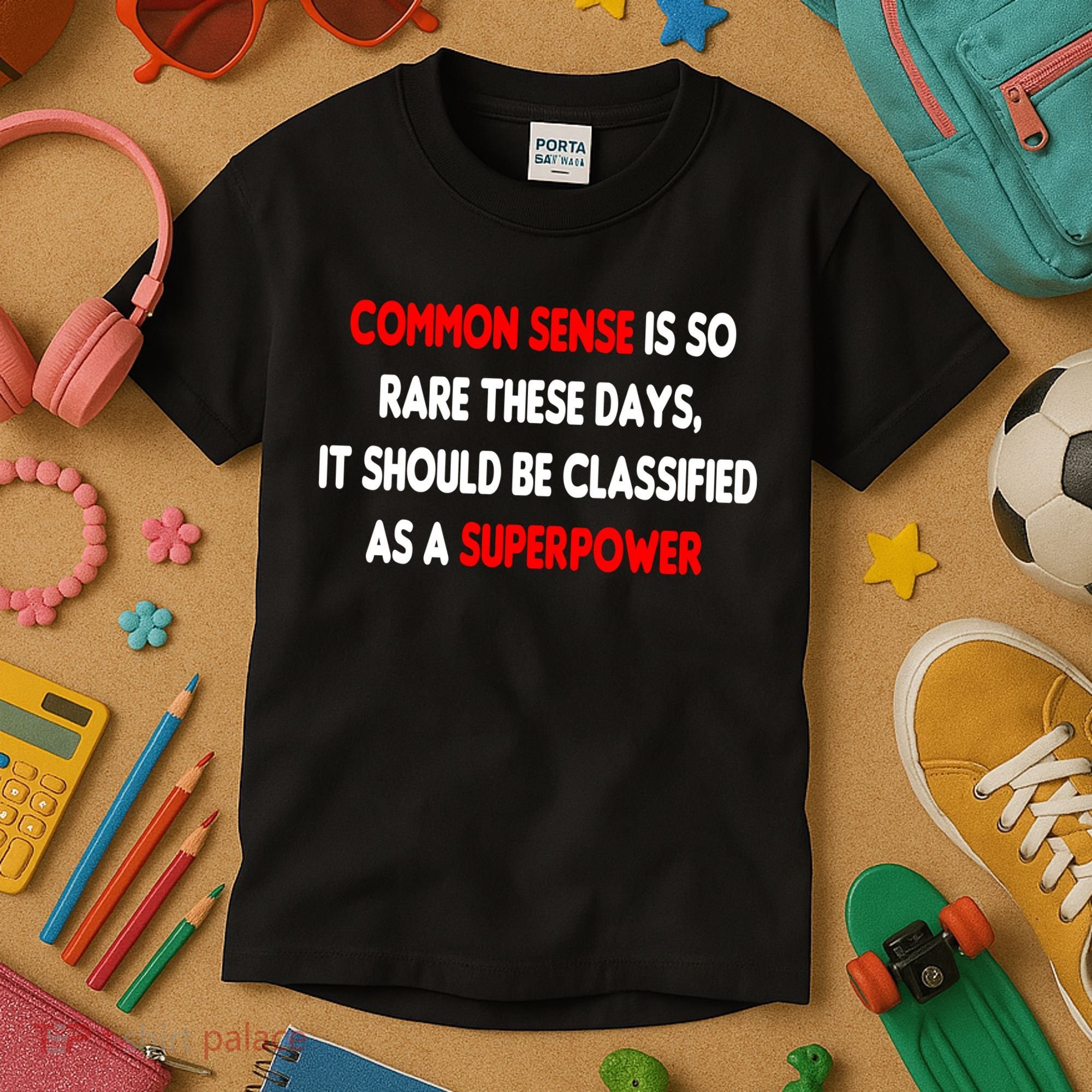 Common Sense Is A Superpower Kids T-Shirt