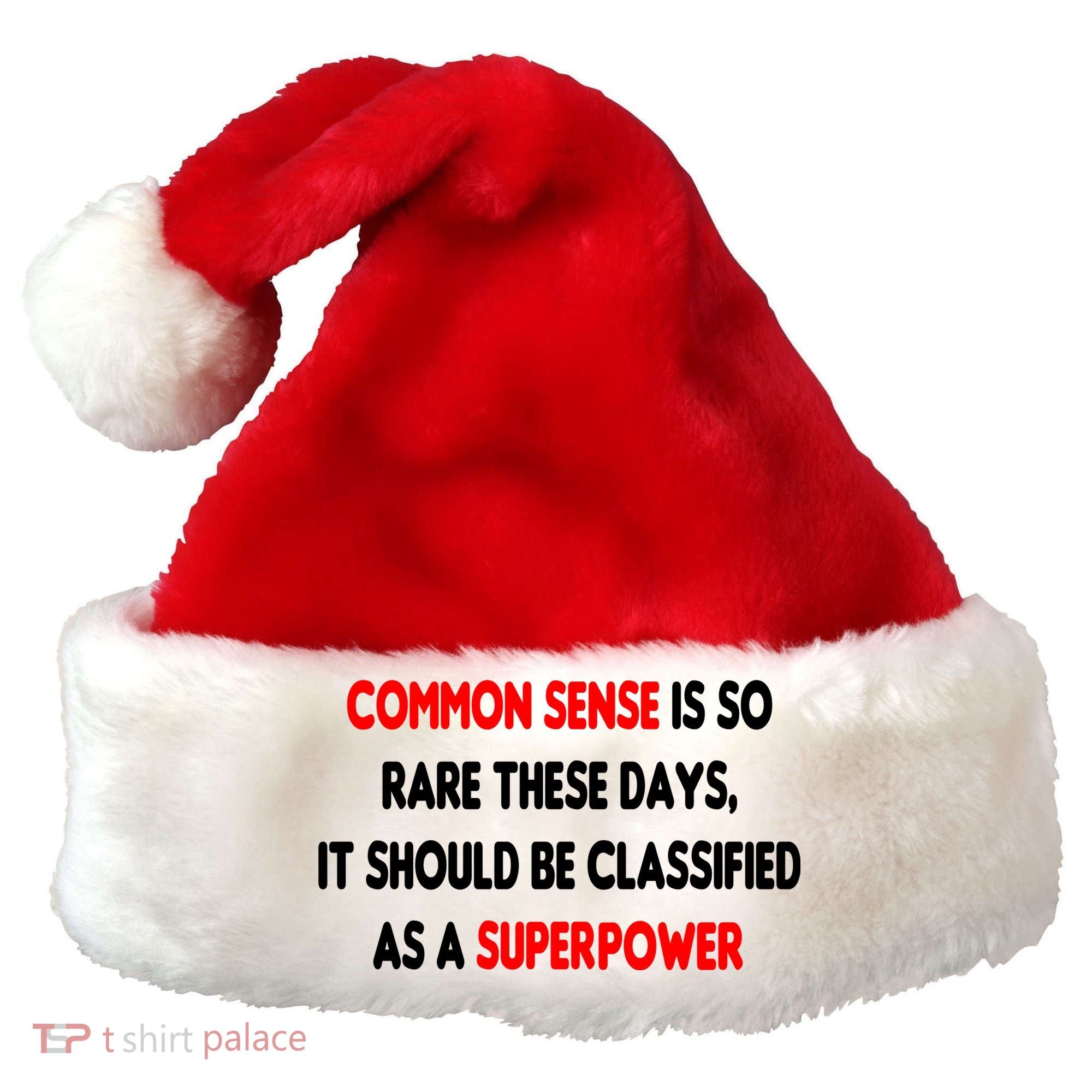 Common Sense Is A Superpower Santa Hat
