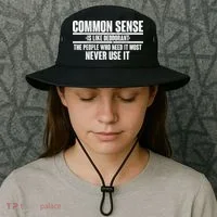 Common Sense Is Like Deodorant Bucket Hat thumb 3