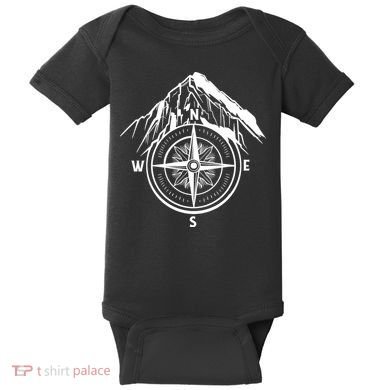 Compass Guide Mountain Baby Bodysuit