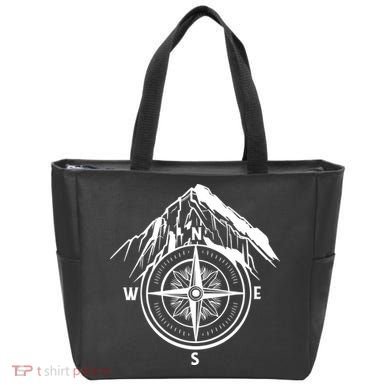 Compass Guide Mountain Tote Bag
