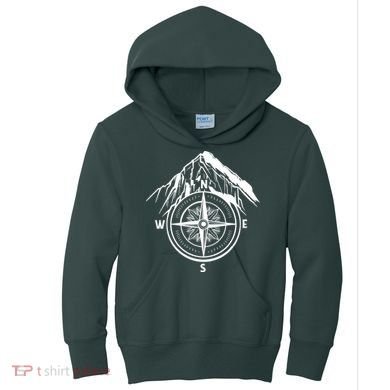 Compass Guide Mountain Kids Hoodie