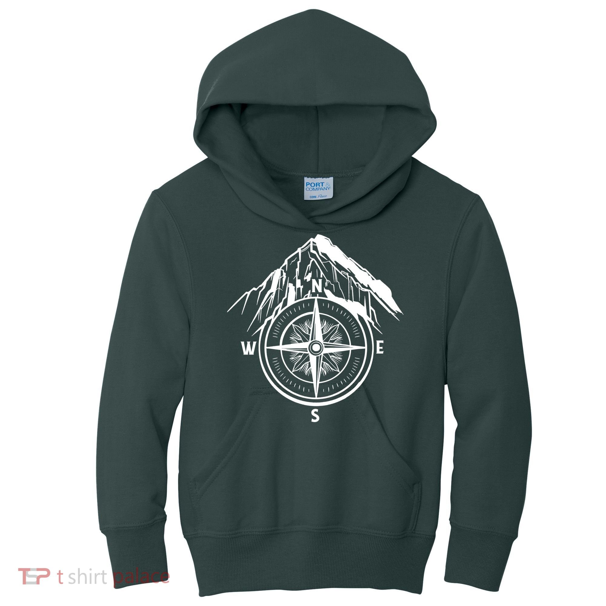 Compass Guide Mountain Kids Hoodie