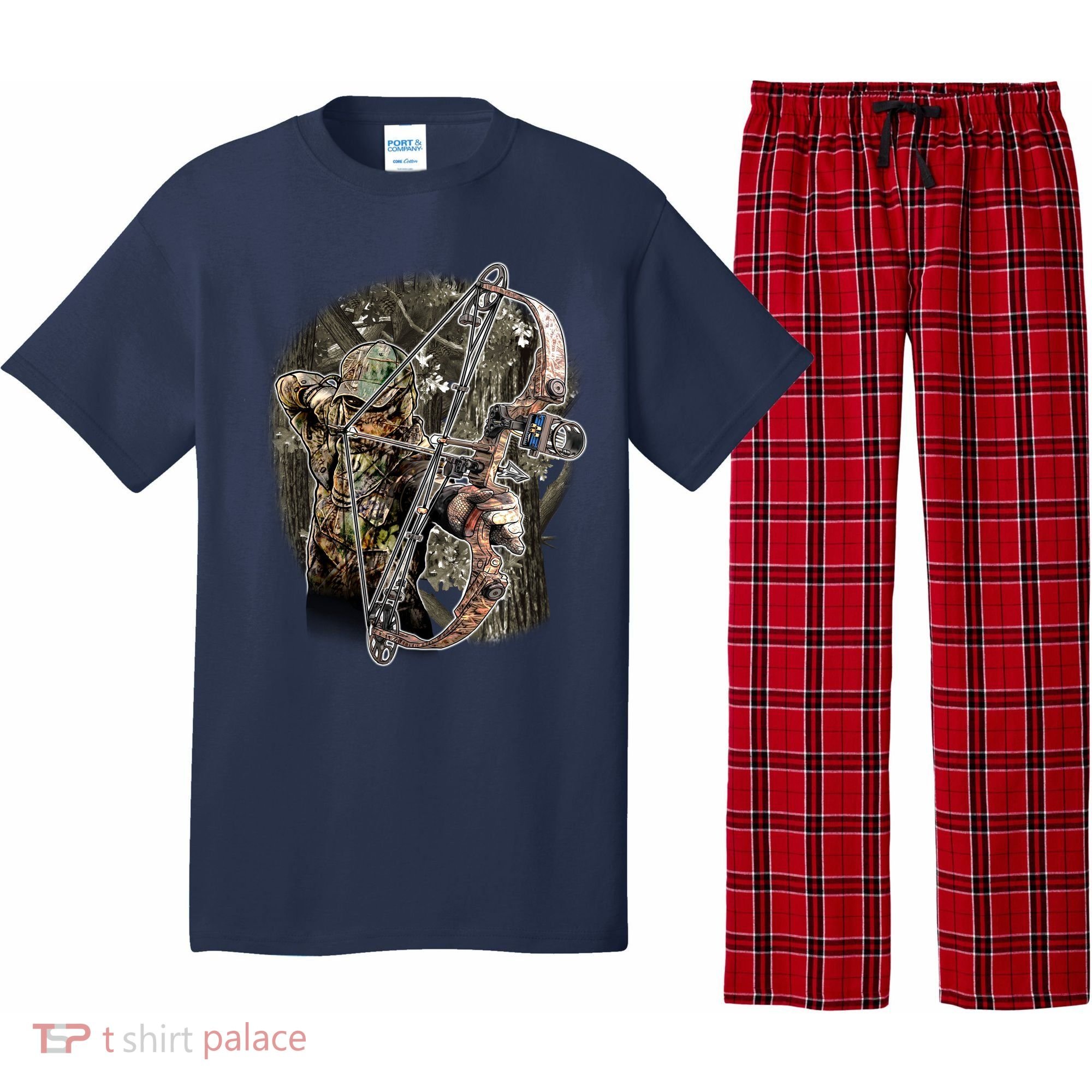 Compound Bow And Arrow Hunter Pajama Set