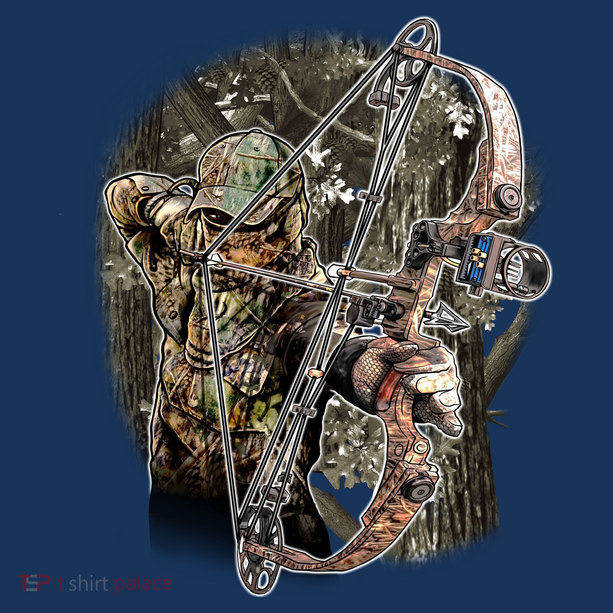 Compound Bow And Arrow Hunter Pajama Set