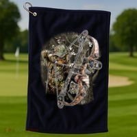 Compound Bow And Arrow Hunter Golf Towel thumb 1