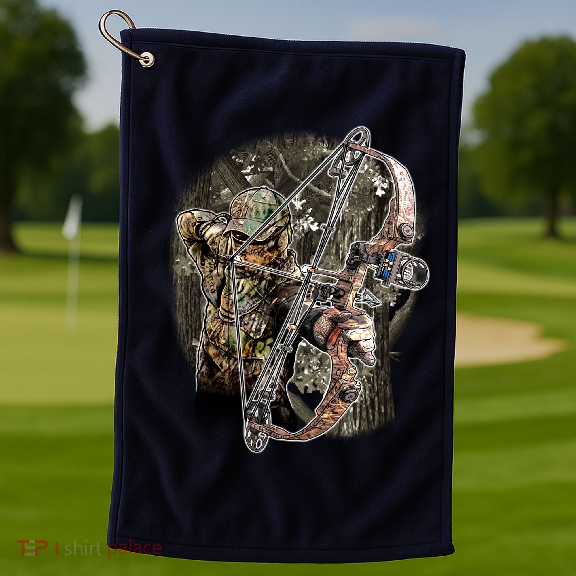 Compound Bow And Arrow Hunter Golf Towel