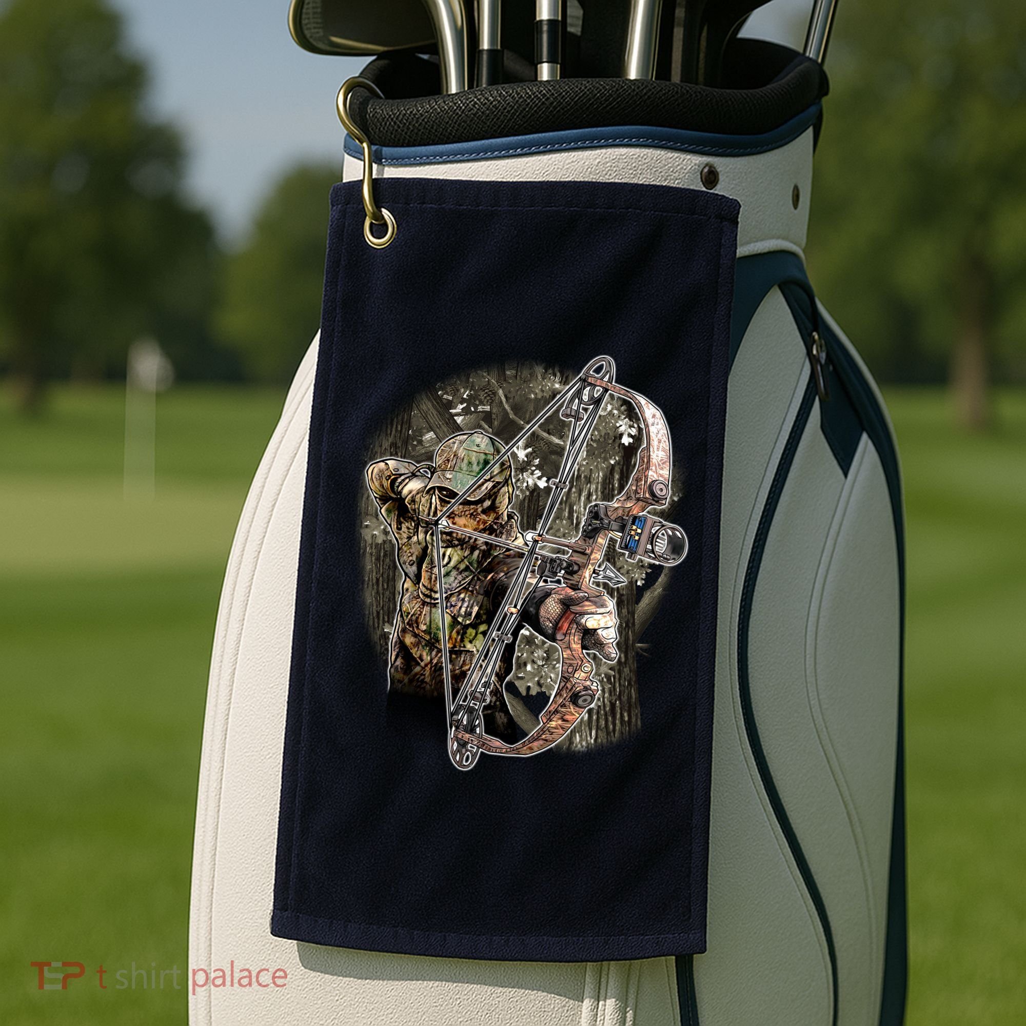 Compound Bow And Arrow Hunter Golf Towel