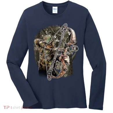 Compound Bow And Arrow Hunter Women's Long Sleeve Shirt