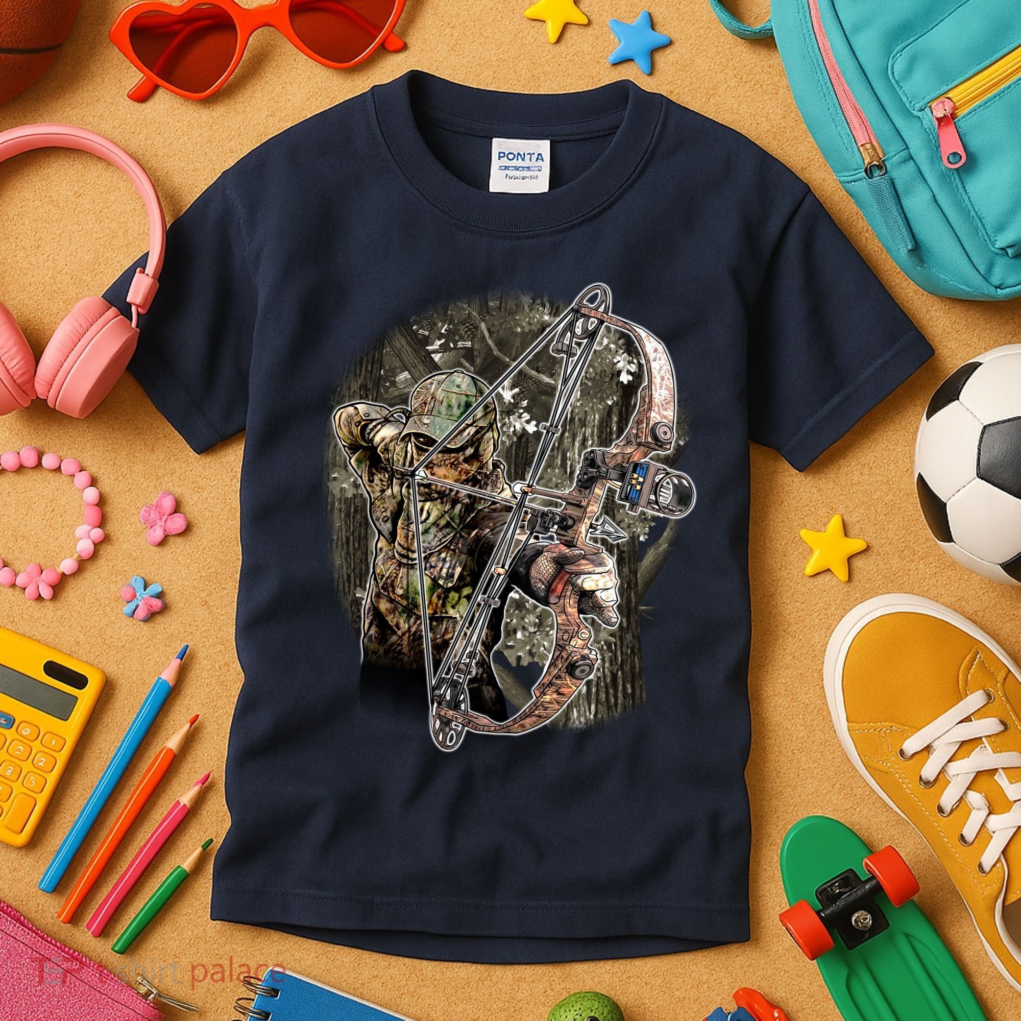 Compound Bow And Arrow Hunter Kids T-Shirt