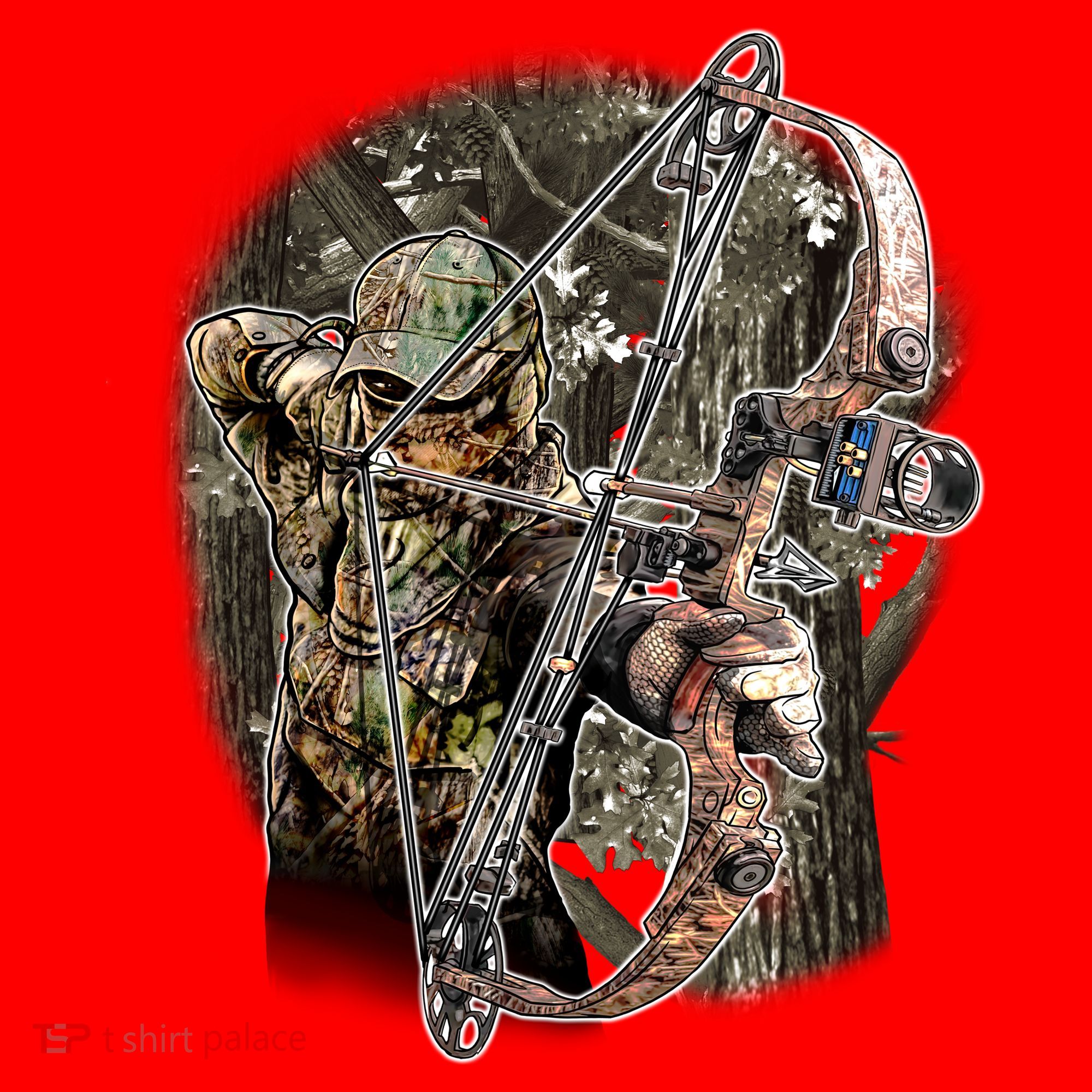 Compound Bow And Arrow Hunter Santa Hat