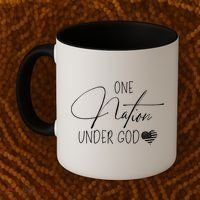 Cute One Nation Under God Usa Script Gift Coffee Mug thumb 2