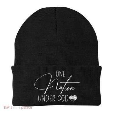 Cute One Nation Under God Usa Script Gift Beanie
