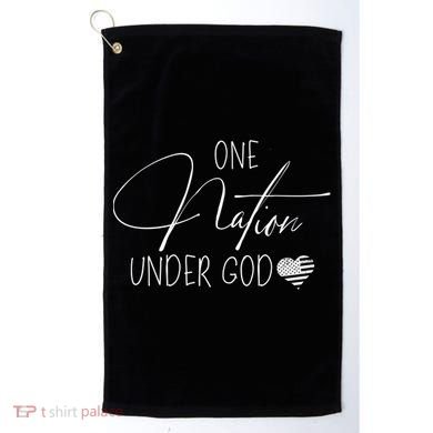 Cute One Nation Under God Usa Script Gift Golf Towel