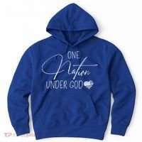 Cute One Nation Under God Usa Script Gift Hoodie thumb 0