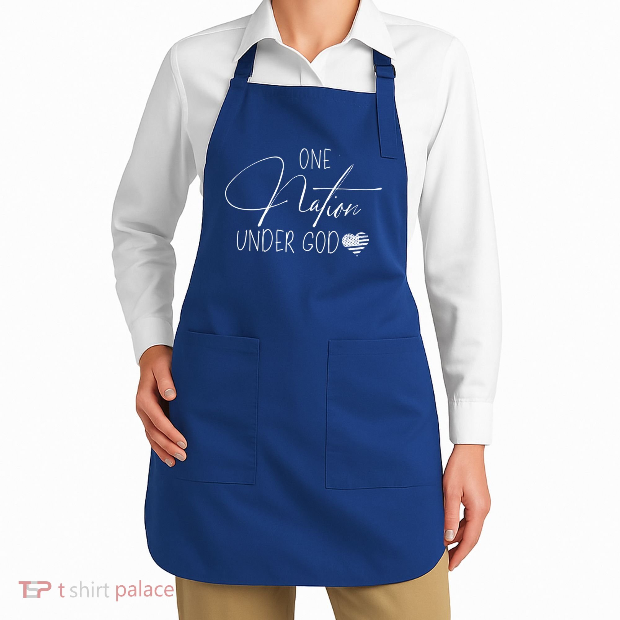 Cute One Nation Under God Usa Script Gift Apron