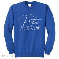 Cute One Nation Under God Usa Script Gift Sweatshirt thumb 0