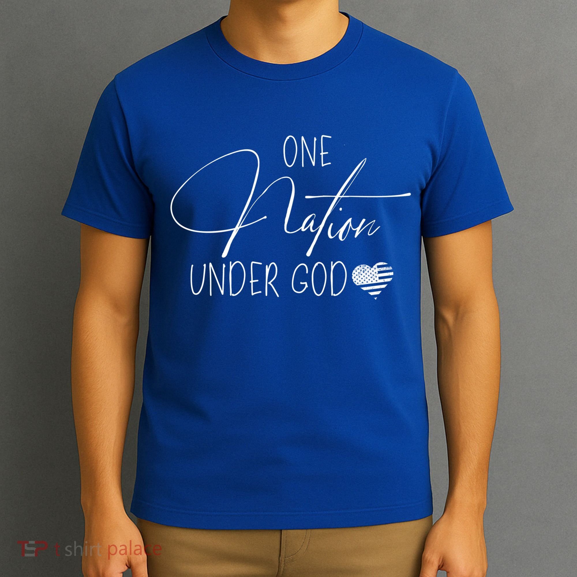 Cute One Nation Under God Usa Script Gift T-Shirt