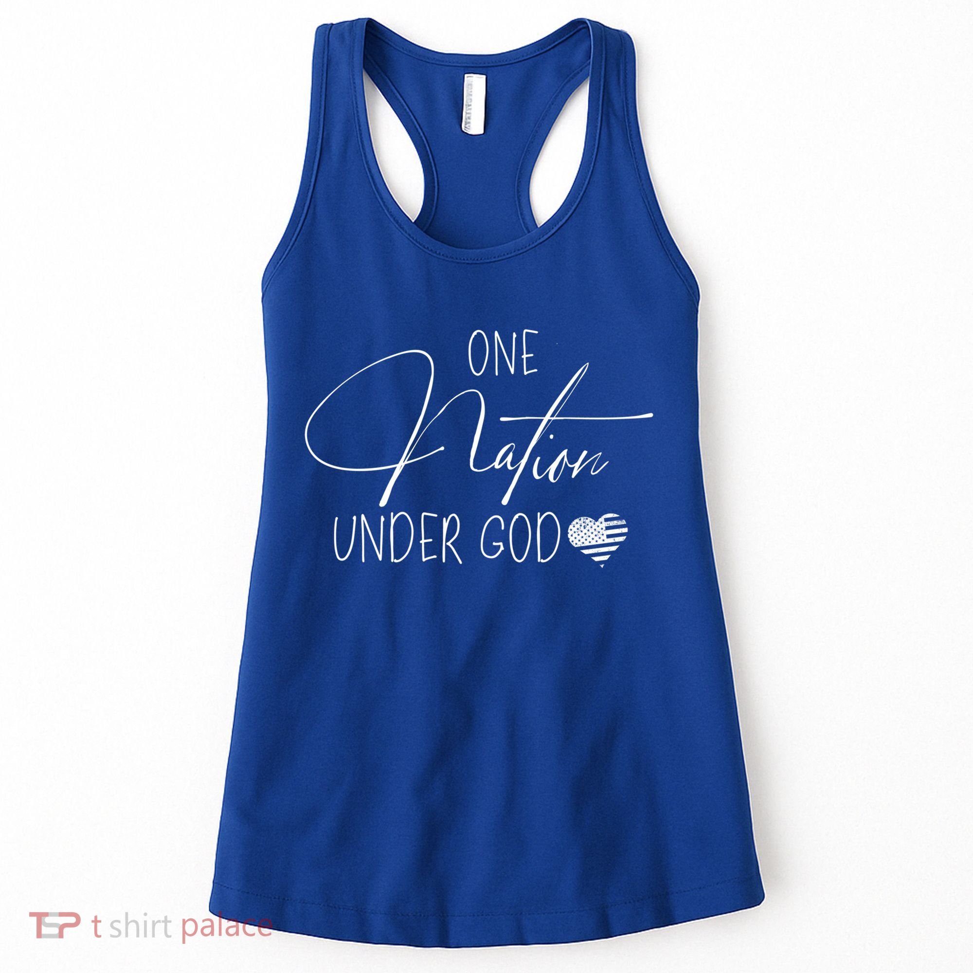 Cute One Nation Under God Usa Script Gift Women's Tank Top