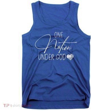 Cute One Nation Under God Usa Script Gift Tank Top