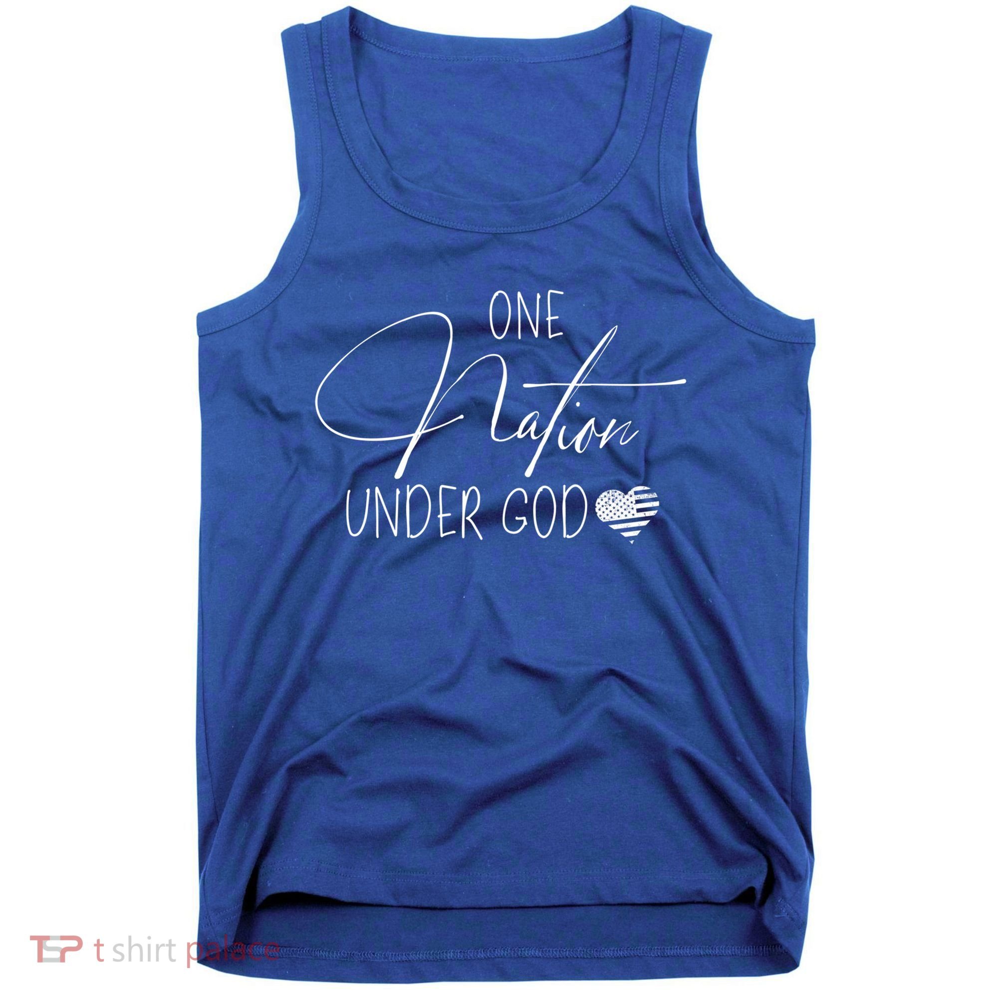 Cute One Nation Under God Usa Script Gift Tank Top