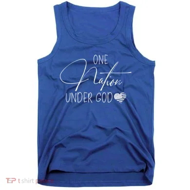 Cute One Nation Under God Usa Script Gift Tank Top