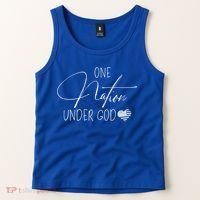 Cute One Nation Under God Usa Script Gift Tank Top thumb 2