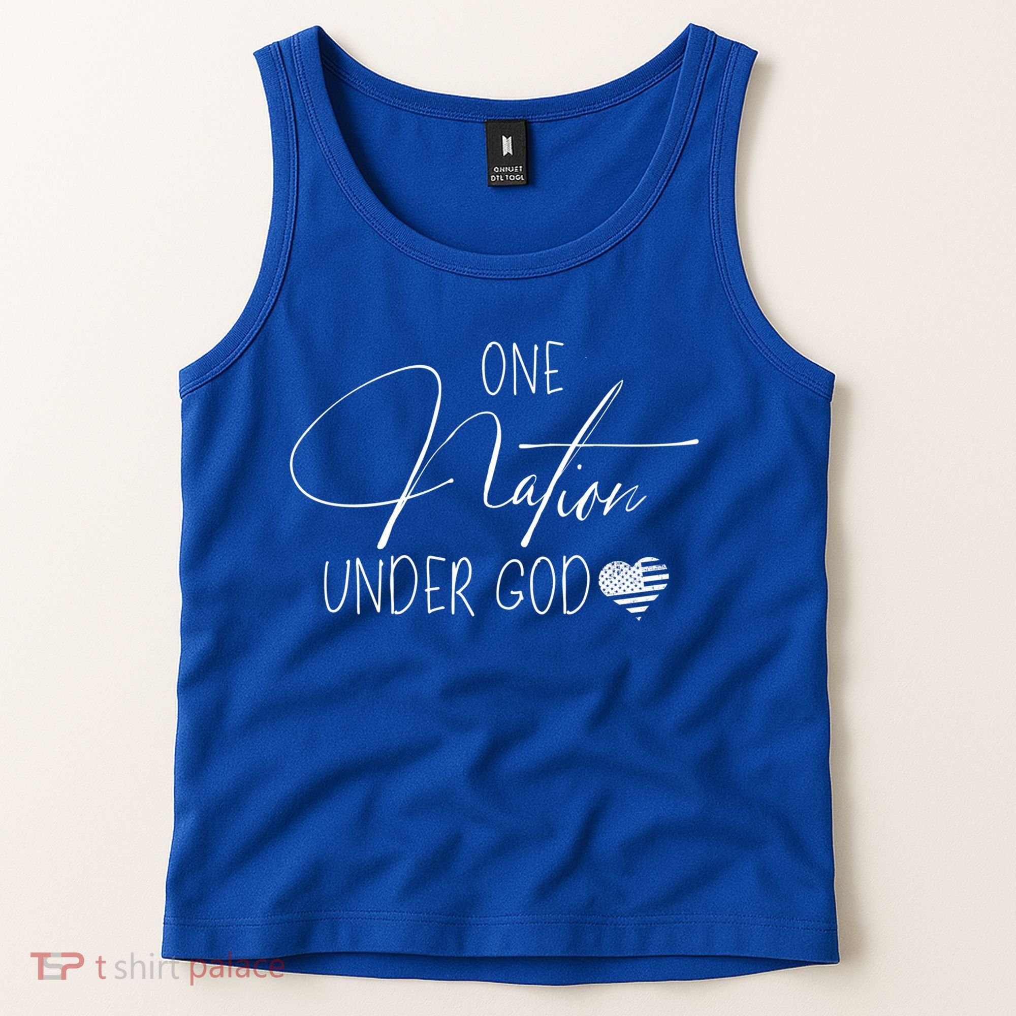 Cute One Nation Under God Usa Script Gift Tank Top