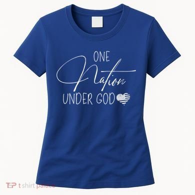 Cute One Nation Under God Usa Script Gift Women's T-Shirt