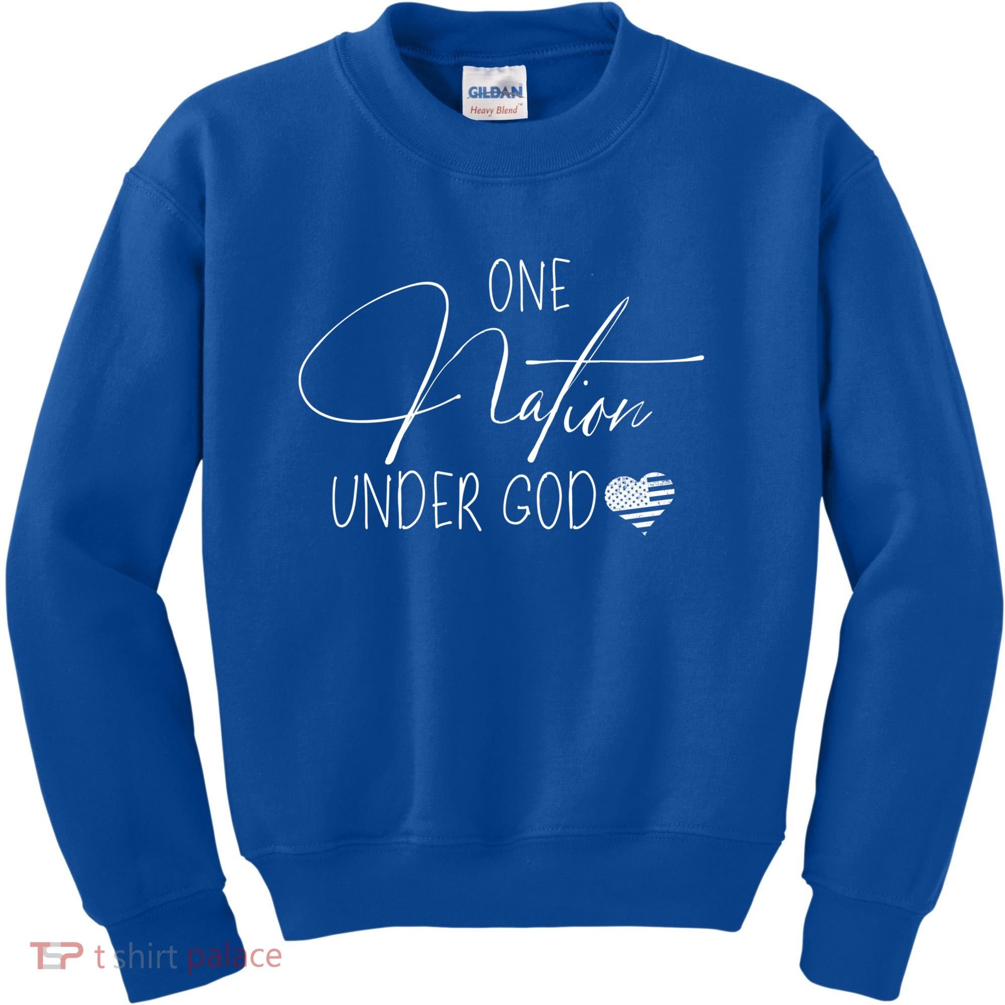 Cute One Nation Under God Usa Script Gift Kids Sweatshirt