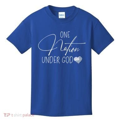 Cute One Nation Under God Usa Script Gift Kids T-Shirt