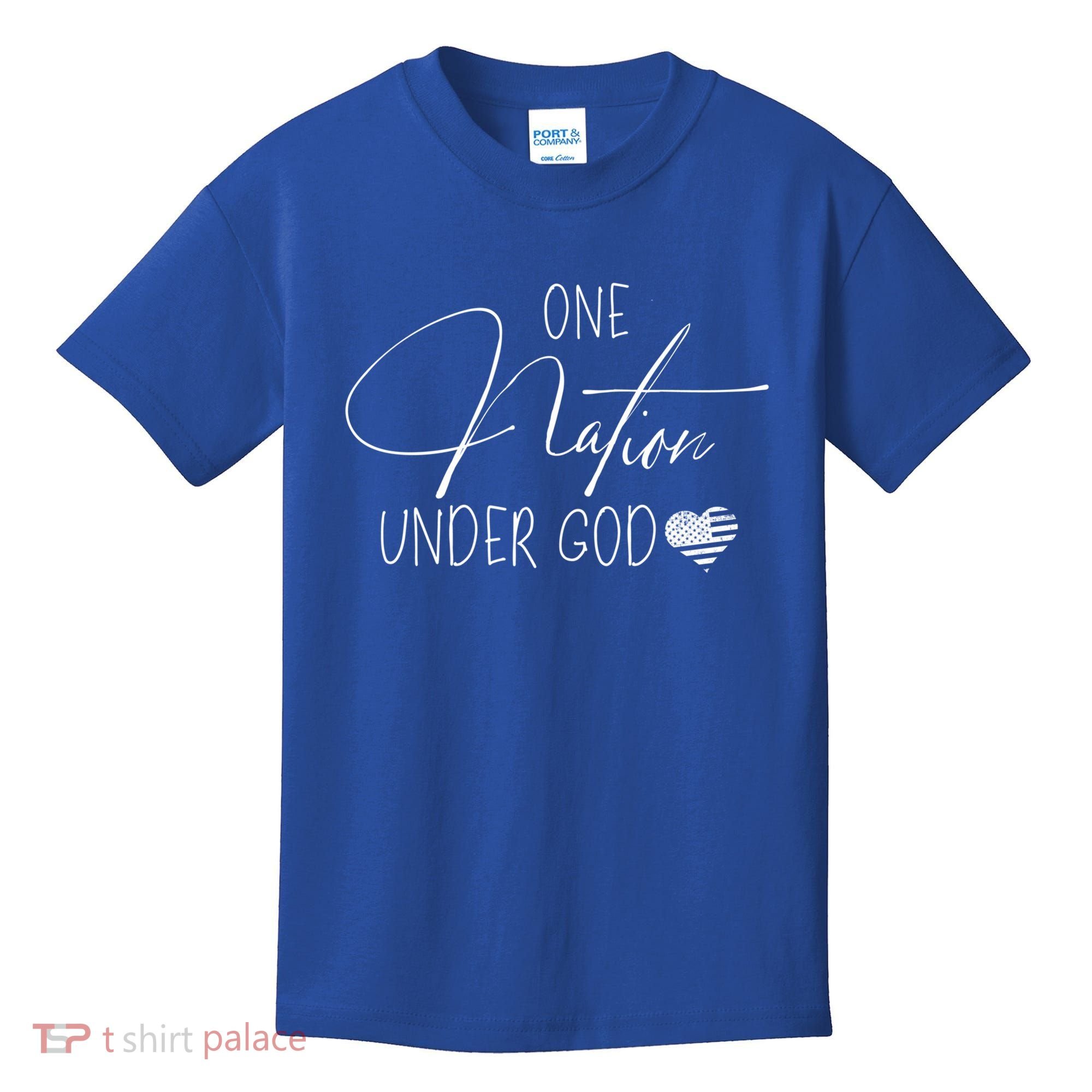 Cute One Nation Under God Usa Script Gift Kids T-Shirt