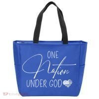 Cute One Nation Under God Usa Script Gift Tote Bag thumb 0
