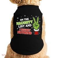 Christmas On Naughty List I Regret Nothing Xmas Doggie Tank thumb 0